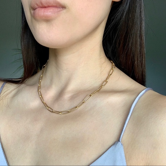 Solid 14k Paperclip Chain Necklace 